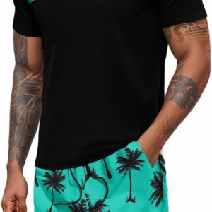 Men's Shirt and Shorts 2 Piece Sets Graphic Print Beach Outfits