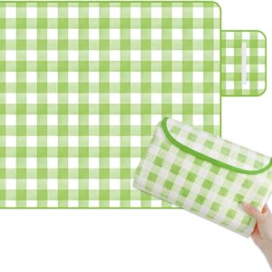 Picnic Blankets,80"X80" Outdoor Picnic Blanket, Picnic Mat for Beach, Grassland, Foldable Portable, Easy to Clean,Waterproof,Sandproof (Green, 80"*80")
