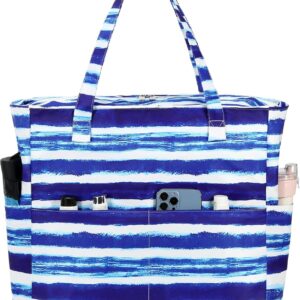 Waterproof Beach Tote Pool Bags for Women Ladies Extra Large Gym Tote Carry On Bag With Wet Compartment for Weekender Travel