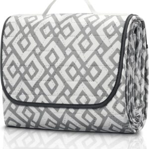 Picnic Blankets, Waterproof Picnic Blanket Portable with Carry Strap, 80"×80" Extra Large Picnic Blanket, Foldable Outdoor Camping Blanket Checkered Picnic Mat for Camping Park Beach Grass